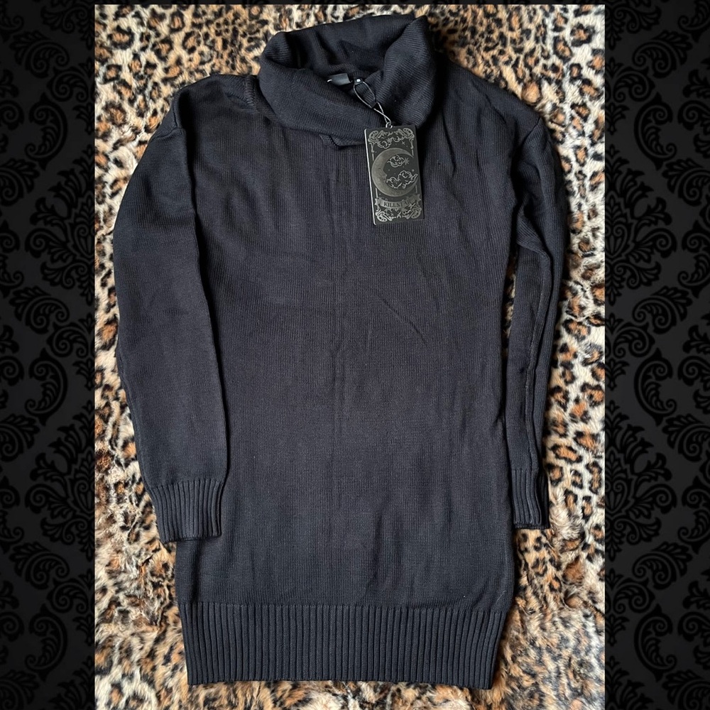 New Killstar Type A Sweater Dress Black Long Sleeve small